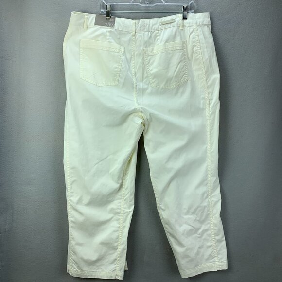 Soft Surroundings Pants Womens 20W Cream White Wide Leg‎ Full Length Hem Slits - Picture 4 of 15